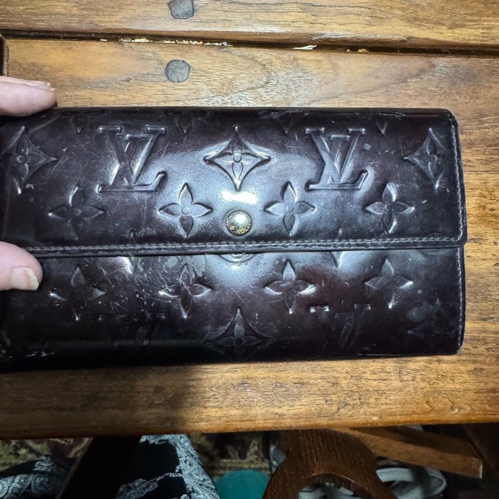 Louis Vuitton Dark Leather Clutch